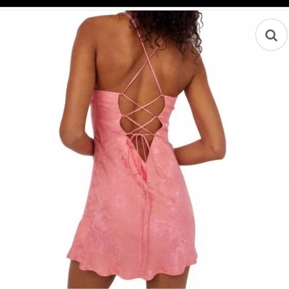 For Love And Lemons Dusty Pink Lace-Up Back Mini Dress